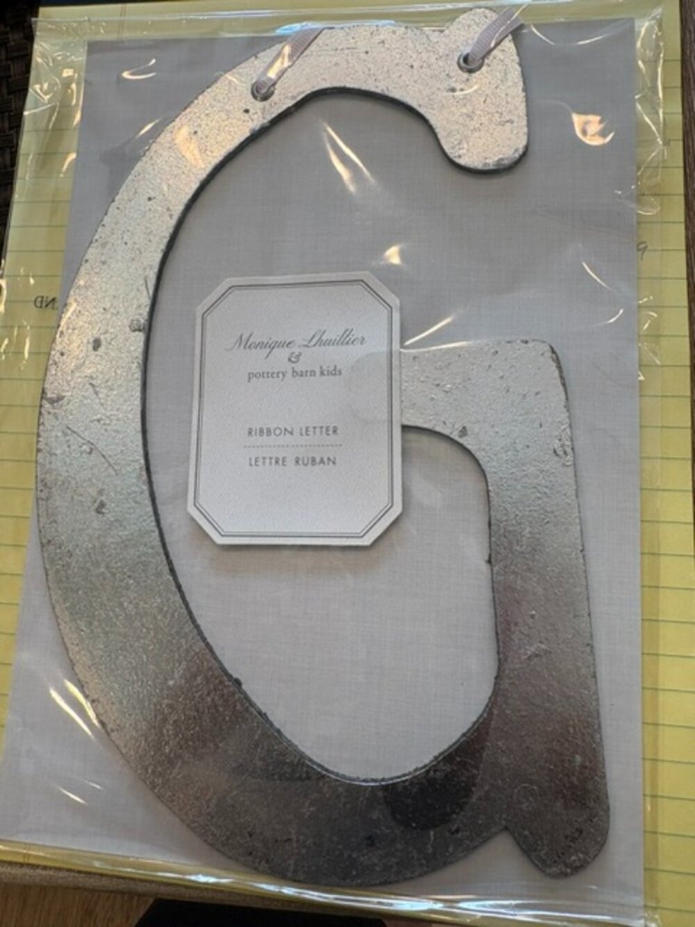 Pottery Barn Monique Lhuillier Decorative Letter G